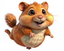 Cute hamster enjoying an exciting jump on transparent background png