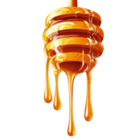 Thick, Natural Honey Flowing from a Honey Stick png