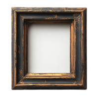 Old-Fashioned Rectangular Photo Frame with Weathered Bronze Detailing Isolated on Transparent Background png