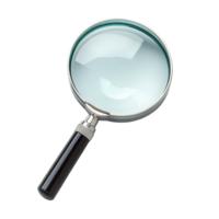 Modern Magnifying Glass with Round Lens and Elegant Handle Isolated on Transparent Background png