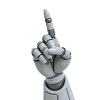 Cybernetic Robotic Hand with Finger Pointing AI and Automation Symbol png