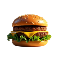 Classic Cheeseburger with Fresh Ingredients in a Cardboard Box png