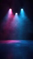 Colorful stage lighting creates a vibrant atmosphere in a performance venue during a nighttime event photo