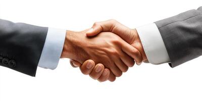 Handshake signifies agreement between two professionals in a business setting photo