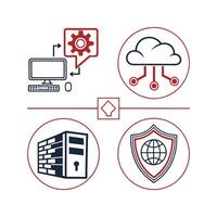 Four icons that show the different types of security vector