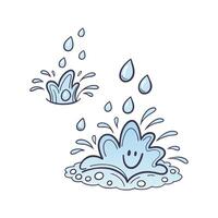 A cartoon character is splashing water and smiling vector