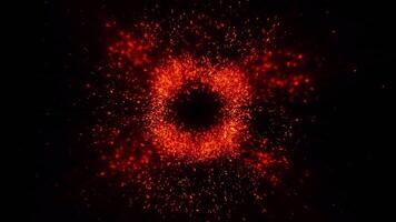 The bright, magical red-fiery flash resembles a colorful and sparkling fireworks display. video