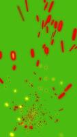Bright embers of gold and red sparkles swirl and sparkle against a green background. video