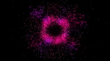 de ljus magisk violett blixt liknar en färgrik och gnistrande fyrverkeri visa. looping animation. video