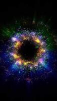 A bright, magical multi-colored golden flash resembles a colorful and sparkling fireworks display. video