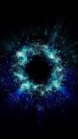 The bright magical blue flash resembles a colorful and sparkling fireworks display. Looping animation. video