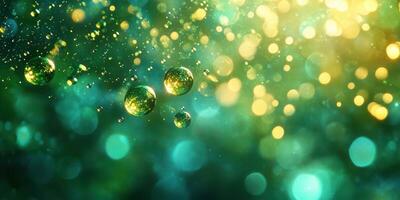 Colorful bokeh and sparkling bubbles create a dreamy atmosphere with vibrant hues photo