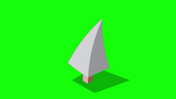 Isometric winter tree animation. Tree isometric elements. Isometric tree element for landscape design. Park element, Motion graphic. video