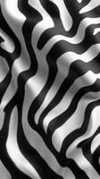 Unique black and white fabric with flowing zebra pattern showcasing texture and design in a creative setting photo