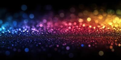 Colorful bokeh lights create a vibrant atmosphere in a dark setting photo