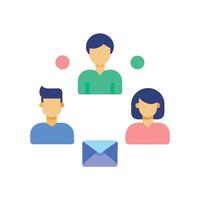 Team members collaborate effectively through email and instant messaging platforms vector