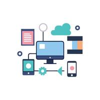 Modern Digital Workspace with Gadgets vector