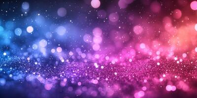 Colorful sparkling background with vibrant hues of purple, pink, and blue creating a magical atmosphere photo