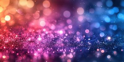 Colorful bokeh background with vibrant lights creating a sparkling atmosphere at night photo
