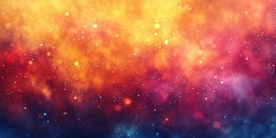 Vibrant cosmic background with colorful bokeh lights illuminating the night sky photo