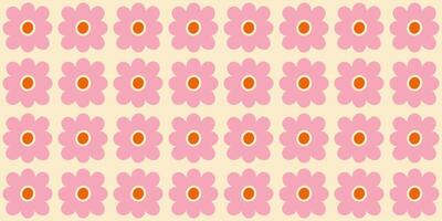 Seamless floral pattern with hand drawn abstract flowers. Minimalist style. Evenly spaced elements on a soft pastel background. Ideal for textiles, wallpapers, packaging, and modern graphic design. vector