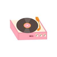 Retro record player on white background vector