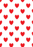 A bold red heart symbol with a smooth, symmetrical design, often used in patterns for textiles, wallpapers, and decor. The vibrant red color represents love, passion, and affection on white. png