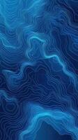 Abstract topographic pattern in shades of blue creating a fluid and dynamic visual effect over a dark background photo