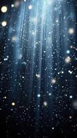 Magical light beams shining through particles creating a dreamy atmosphere at night photo