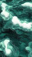 Abstract landscape design showcasing layered textures and soothing green tones in a modern art style photo