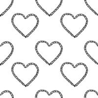 Cowgirl line art illustration seamless pattern featuring rope hearts and decorative elements for western-themed design projects vector
