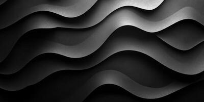 Abstract design of flowing black waves creating a dynamic texture in a modern artistic setting photo