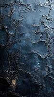 Textured black surface with cracks and subtle highlights showcases artistic details in modern design photo