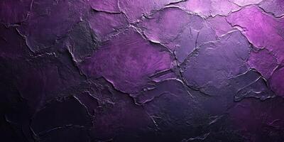 Textured purple wall with abstract slate rock patterns highlighting artistic craftsmanship and vibrant color depth photo