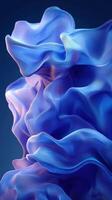 Organic shapes in vibrant blue and purple gradient flow gracefully forming a dynamic visual texture against a deep backdrop photo