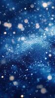 Sparkling blue background with shimmering particles creating a dreamy atmosphere photo