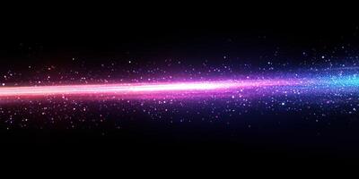 Colorful light streak with stars in a dark space background depicting cosmic energy and motion photo