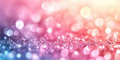 Colorful drops of water glisten on a surface during early morning light in a vibrant setting highlighting nature's beauty photo