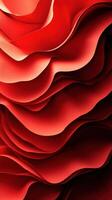 Red fabric waves create a dynamic and flowing pattern in a textural display of movement and color photo