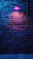 Vibrant wall illuminated by colorful lights in an urban setting during evening hours photo