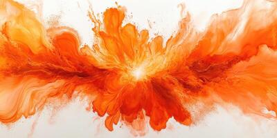 Colorful explosion of orange tones creates vibrant abstract art in a contemporary setting photo