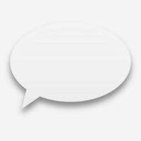 Empty blank speech bubble with shadow in a white circle. Perfect for chat or communication themed designs. vector