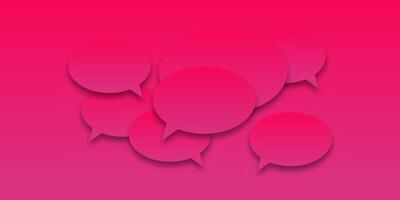 Pink or purple gradient sticker set with speech bubbles. Colorful blank speech bubbles with shadow, ideal for messaging or dialogue themes. vector