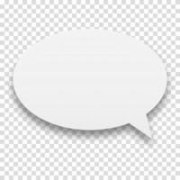 White circle speech bubble with shadow. Blank speech bubble, great for messaging or dialogue concepts. vector