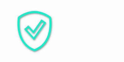 Shield and check mark icon on a banner. Represents success, security, or compliance, ideal for text placement. vector