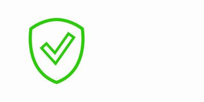 Shield and check mark icon on a banner. Represents trust, security, and success, ideal for approval or verification themes with text space. vector