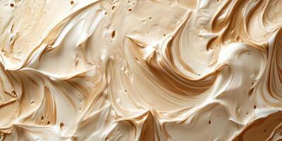 Whipped cream swirls with coffee flavor in a creamy blend suitable for desserts and beverages photo