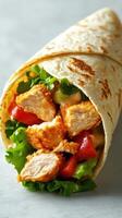 Delicious chicken wrap packed with fresh ingredients and flavors perfect for a quick meal photo