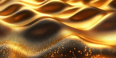 Captivating golden waves reflect light in soft ripples across a textured surface photo