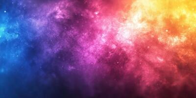 Vibrant cosmic explosion with colors of blue, purple, orange, and pink creating a stunning abstract background photo